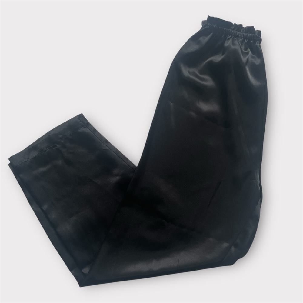 Hudson’s Bay Satin Pajama Pants Small Black Soft Luxury Sleepwear - Picture 3 of 16